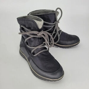 SOREL cozy explorer low ankle lace up winter rain black booties waterproof  6